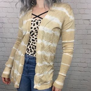 Ann Taylor Tan Tie Dyed Thin Spring cardigan top